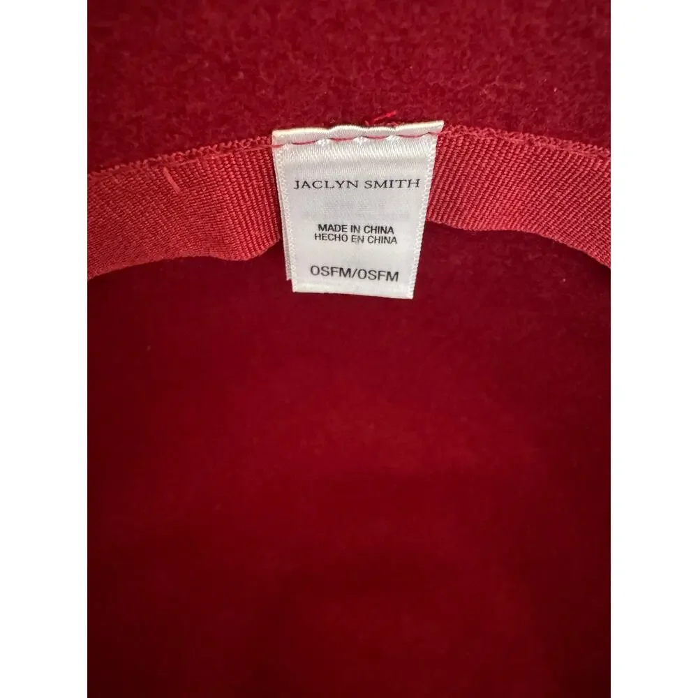 Jaclyn Smith Women's 100% Felted Wool Red Cloche Hat One Size Downton Abbey